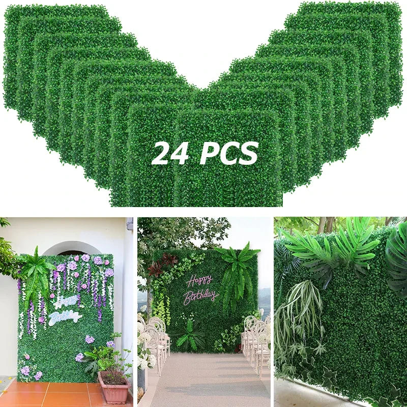 Artificial Plants Grass, Wall Panel Boxwood Hedge, Greenery Privacy, Fence Panel, Indoor