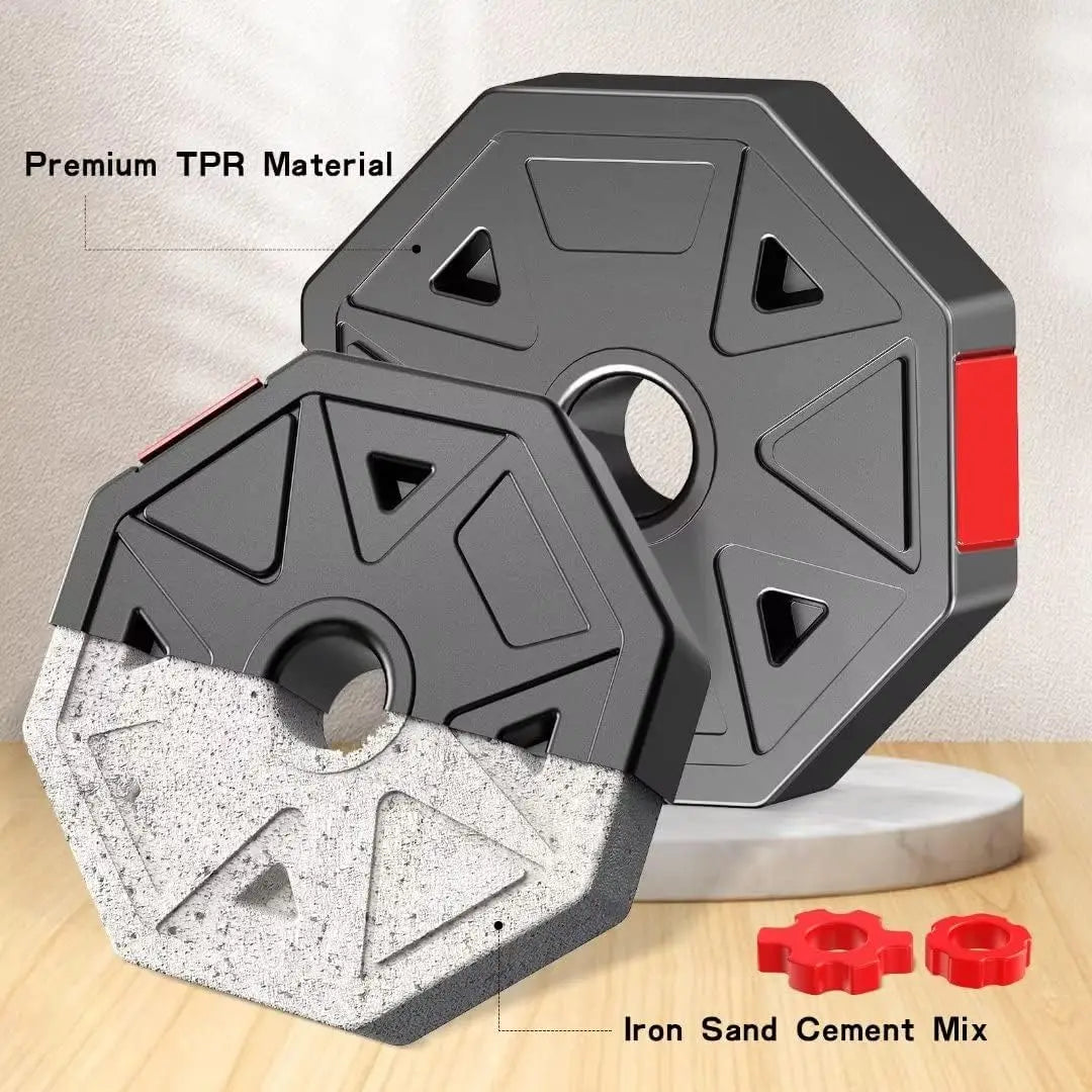 Adjustable Dumbbell to Barbell Fitness Set – 44lbs Anti-Slip Grip, 3-in-1 Weight Set