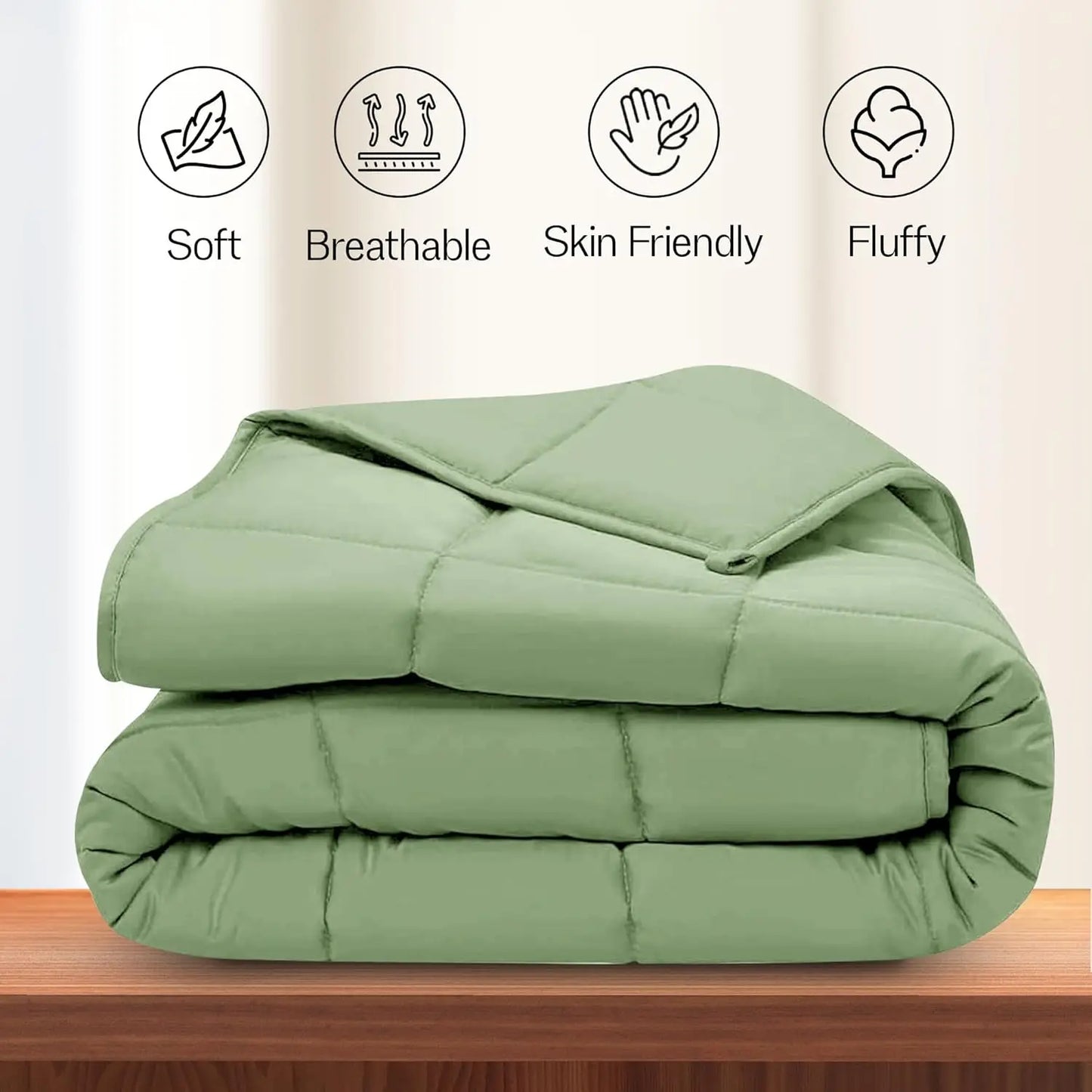1Pc Bed Comforter, Down Alternative Box, Stitched Fluffy Comforter, Duvet Insert