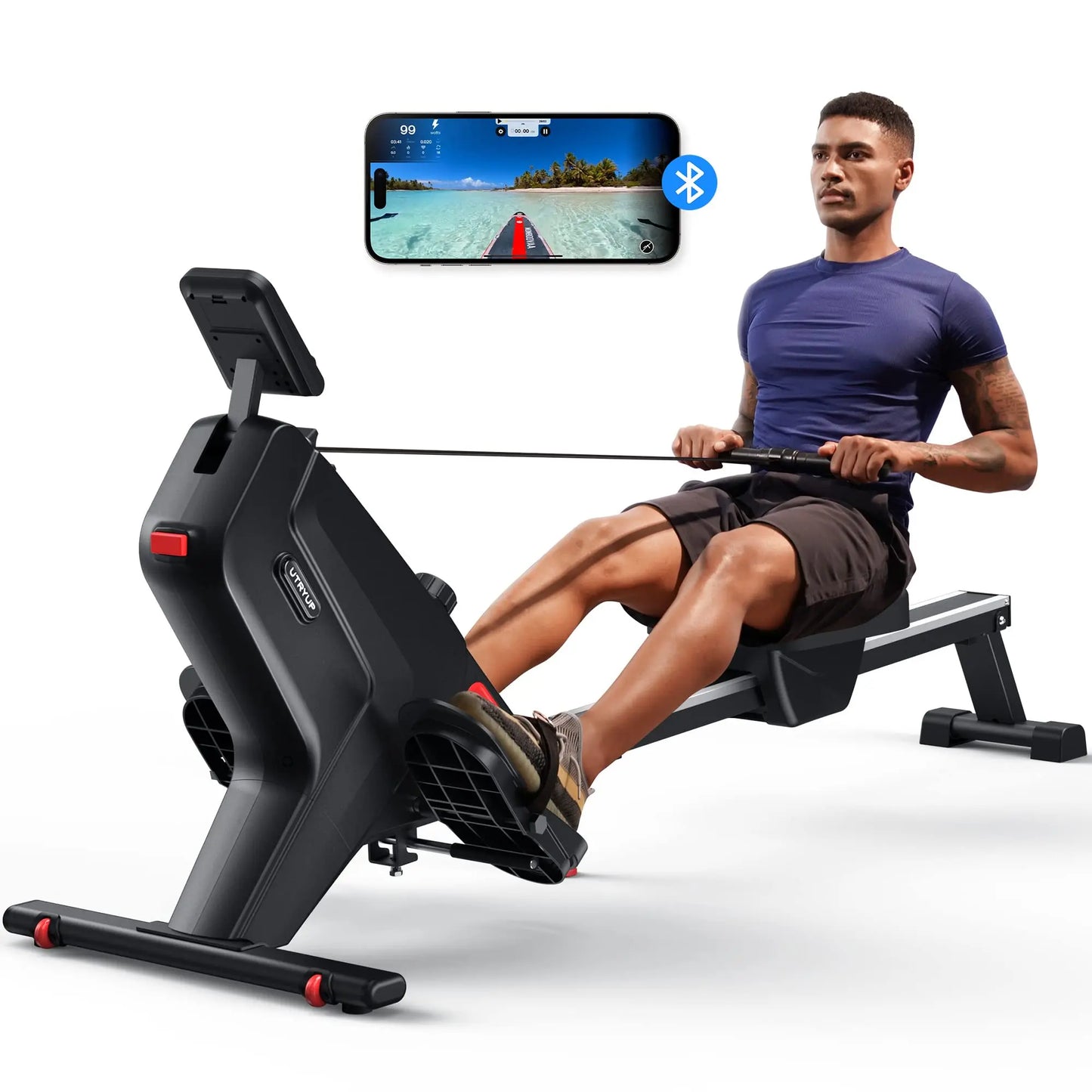 Magnetic, Water Rowing Machine,16 Levels, Foldable, Compact