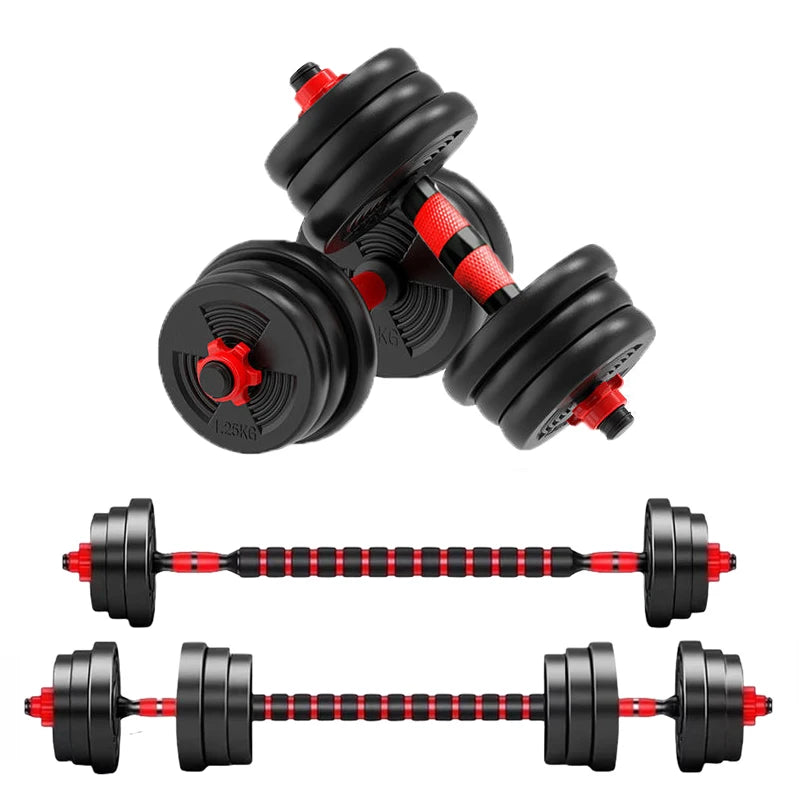 5-44 lbs, Adjustable Dumbbell to Barbell Set, Anti-Slip Grip, Versatile Home Gym Fitness Weight Plates