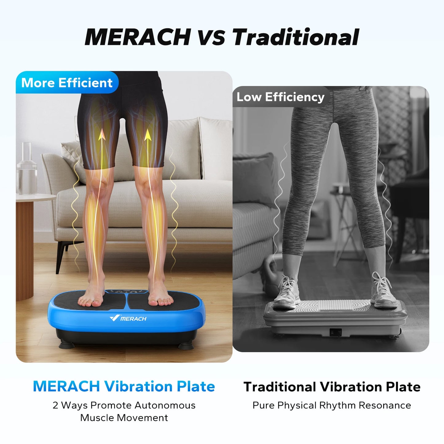 MERACH EMS Vibration Plate, Exercise Machine, Lymphatic Drainage, Relieve Pain, Help Sleep, Fat Burning & Weight Loss