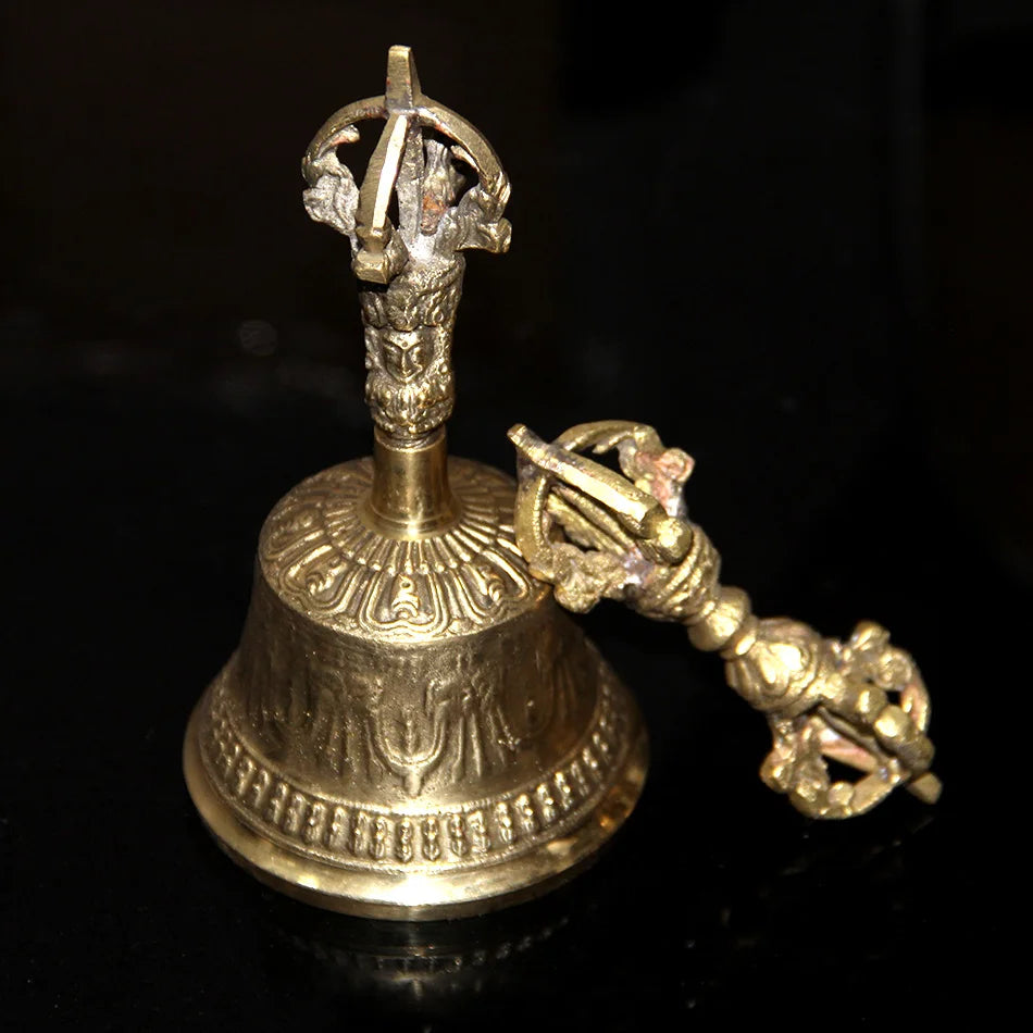 Tibetan Buddhist Meditation Bell, Extra Loud, Multi-Purpose Hand Call Bell