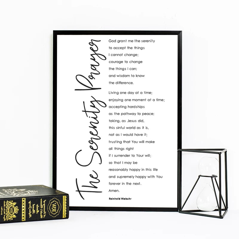 The Serenity Prayer Bible Verse Quote Poster, Christian Wall Art, Canvas Print