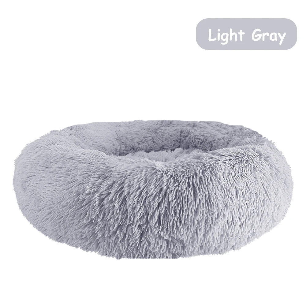 Donut Dog/Cat Calming Bed, Warm Soft Long Plush, Washable