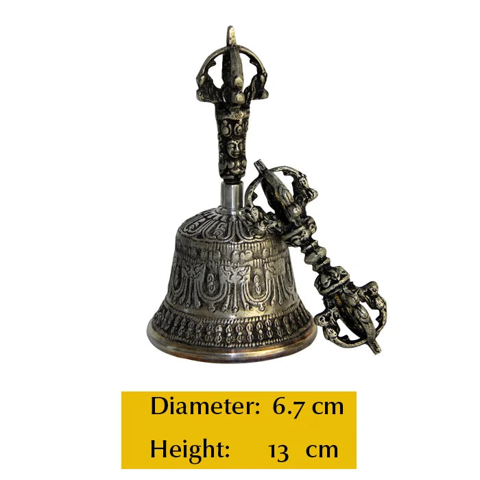 Tibetan Buddhist Meditation Bell, Extra Loud, Multi-Purpose Hand Call Bell