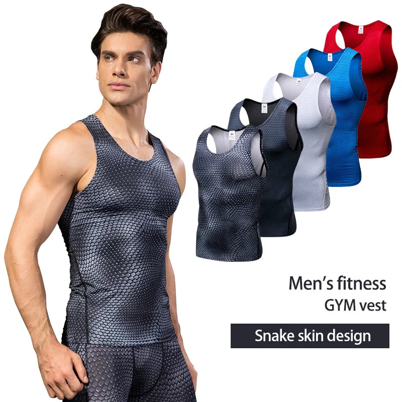 Compression Fitness Tank Top, Men Quick Dry Workout Clothing