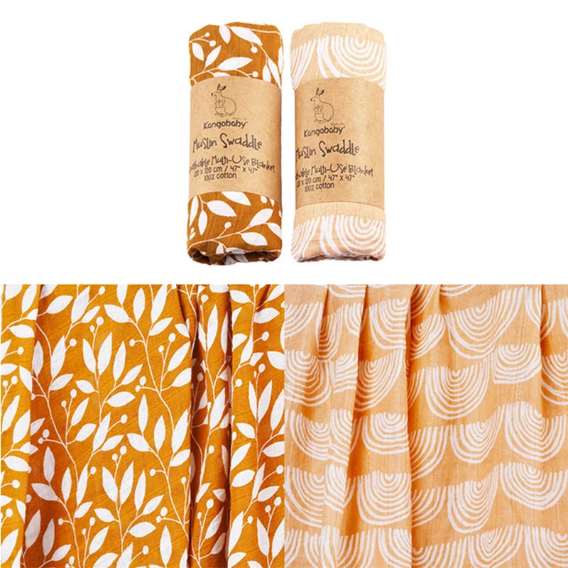 100% Cotton Baby Muslin Swaddle Blanket, Newborn Bath Towel, Infant Wrap