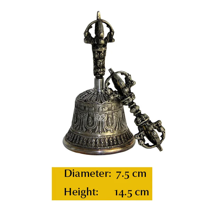Tibetan Buddhist Meditation Bell, Extra Loud, Multi-Purpose Hand Call Bell
