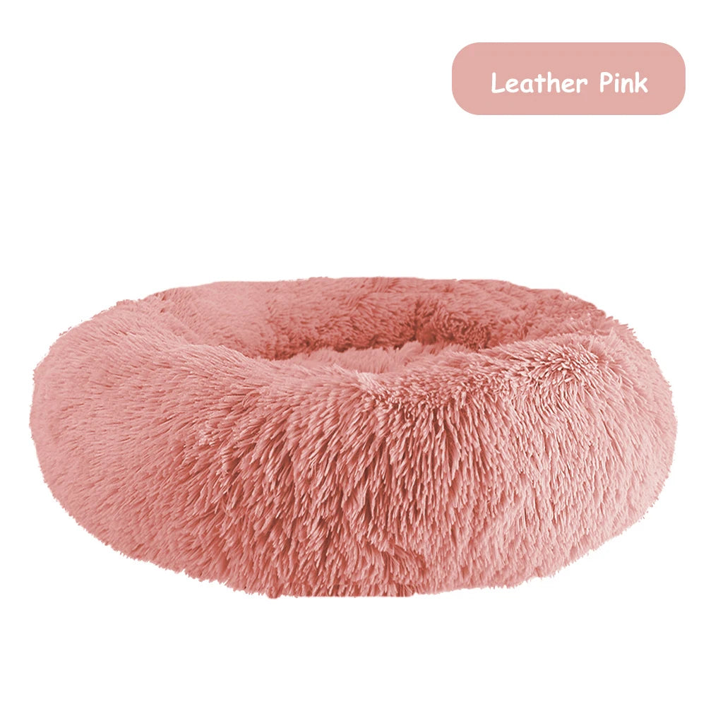 Donut Dog/Cat Calming Bed, Warm Soft Long Plush, Washable