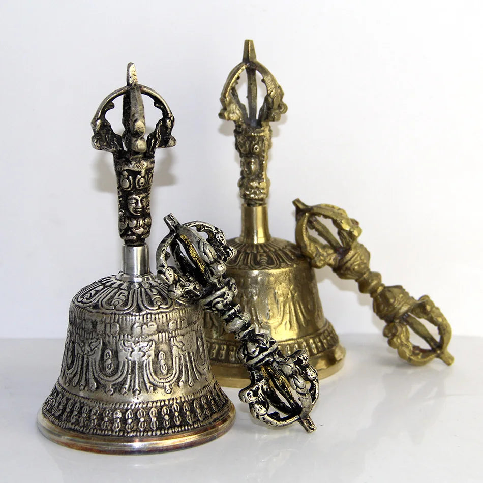 Tibetan Buddhist Meditation Bell, Extra Loud, Multi-Purpose Hand Call Bell