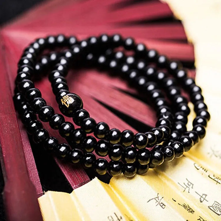 6mm Natural Sandalwood Buddha Meditation 108 beads ,Wood Prayer, Mala Bracelet