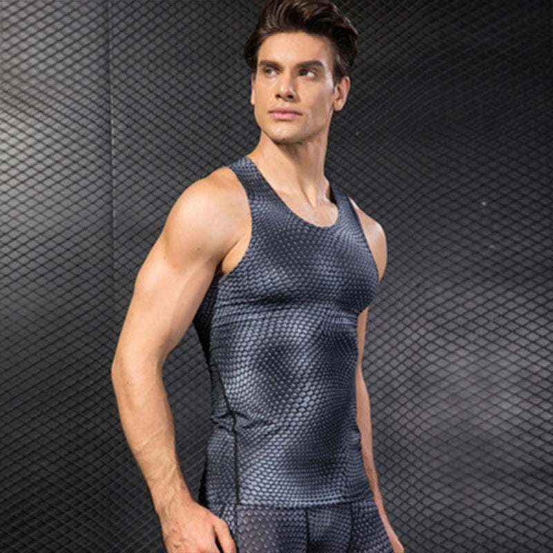 Compression Fitness Tank Top, Men Quick Dry Workout Clothing