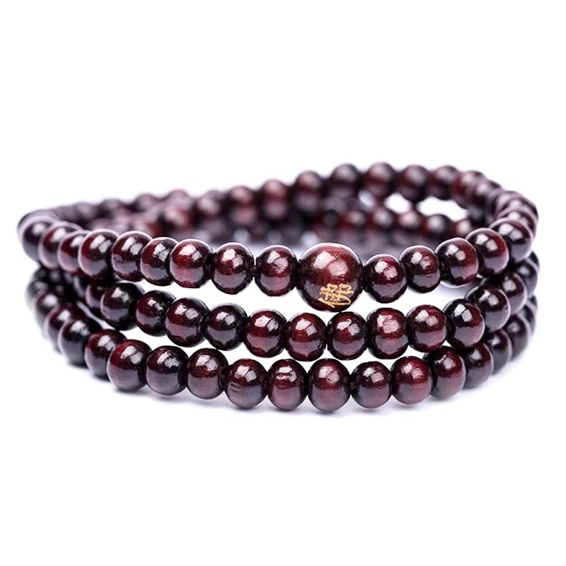 6mm Natural Sandalwood Buddha Meditation 108 beads ,Wood Prayer, Mala Bracelet
