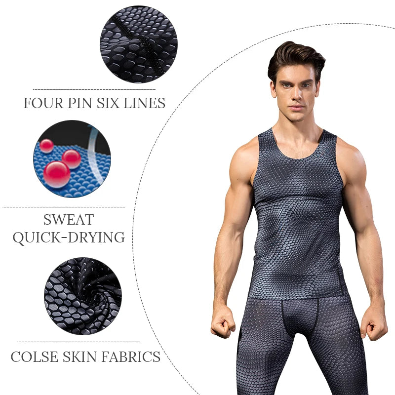Compression Fitness Tank Top, Men Quick Dry Workout Clothing