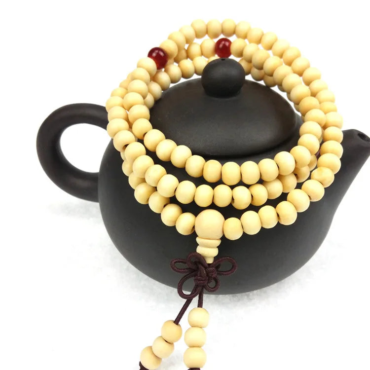 6mm Natural Sandalwood Buddha Meditation 108 beads ,Wood Prayer, Mala Bracelet
