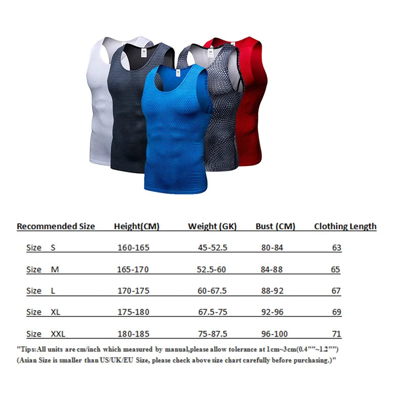 Compression Fitness Tank Top, Men Quick Dry Workout Clothing