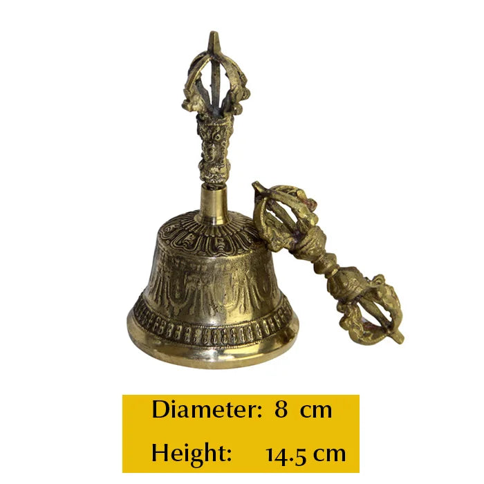 Tibetan Buddhist Meditation Bell, Extra Loud, Multi-Purpose Hand Call Bell