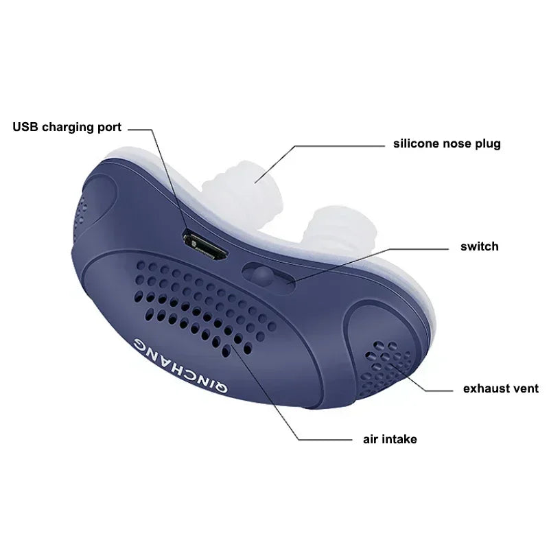 Electric Anti Snore Device, Nose Clip, Sleep Aid, Better Breath Aid, Sleeping Ventilator