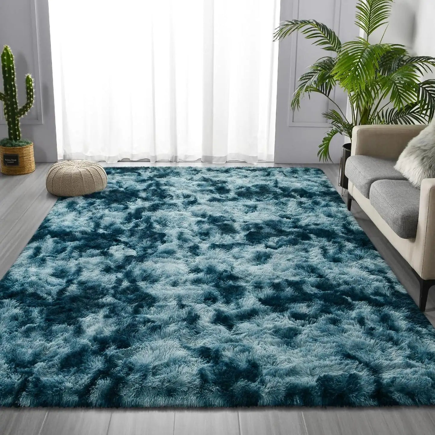 Super Soft Plush Tie Dye Velvet Rugs, Shaggy Rug For Living Room/Bedroom