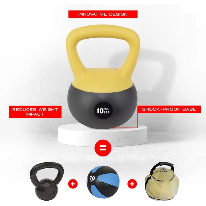 NonZero Gravity Iron Sand Soft Kettlebell, PVC Shell, Shock-Absorbing Base & Extra-Wide Grip for Versatile Workouts