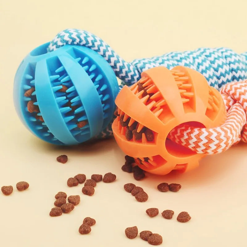 Pet Chew Toy Ball - Braided Rope Dog Toys, Dental Cleaning, Treat Dispenser, Fetch & Tug Play