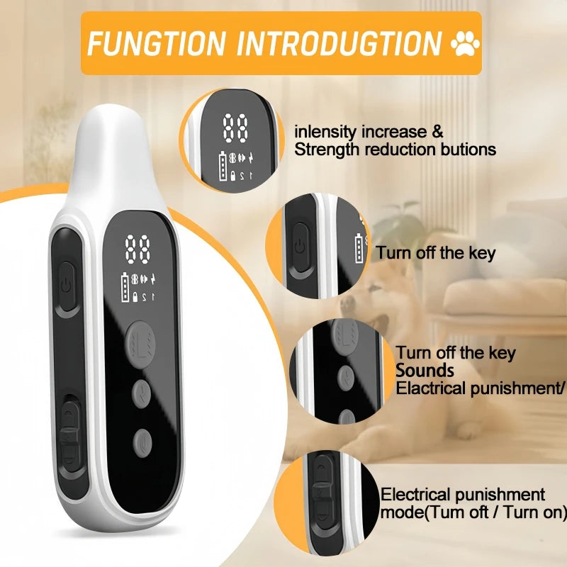 Electric, Rechargeable, Remote Control, Waterproof, Dog Bark Stop Collar