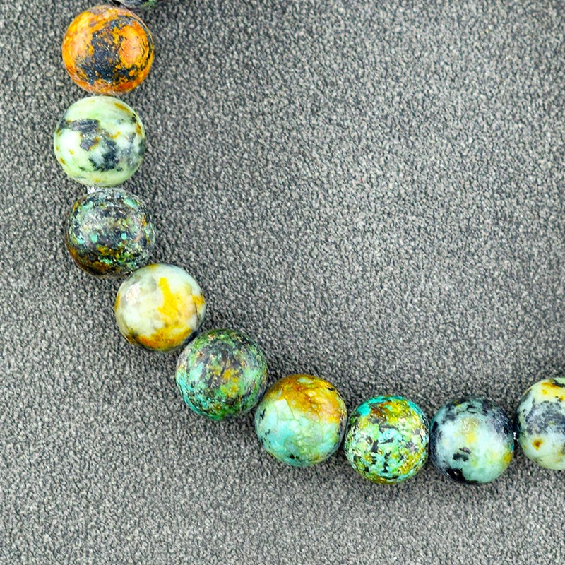Handmade Real Natural African Stone Beads, Yoga Mala Jewelry, Green Moss Agates Beaded Bracelet