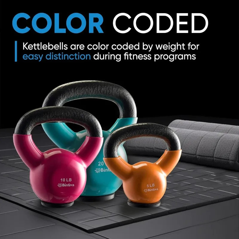 Cast Iron Kettlebell Sets, Professional Grade - Strength Training for Home Workout