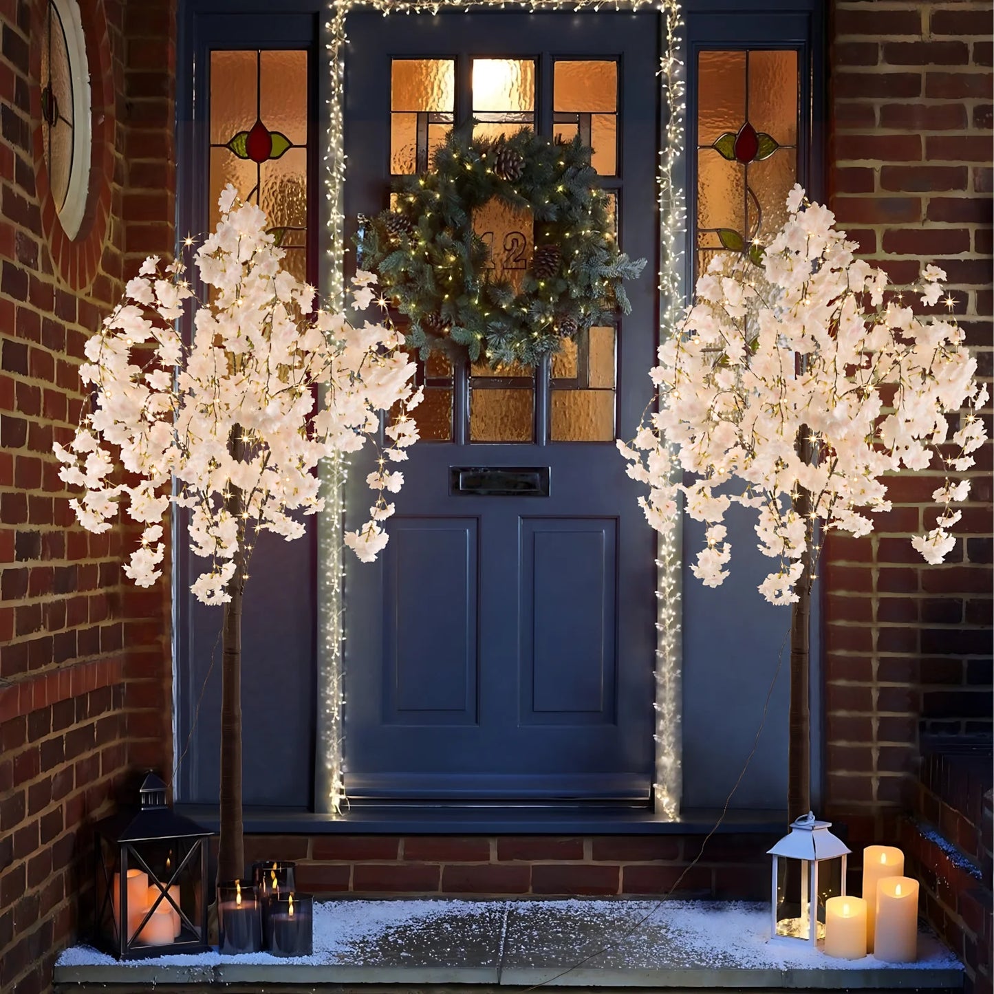 Artificial Cherry Blossom Tree, 6ft Tall, 450 LED Lights, Warm