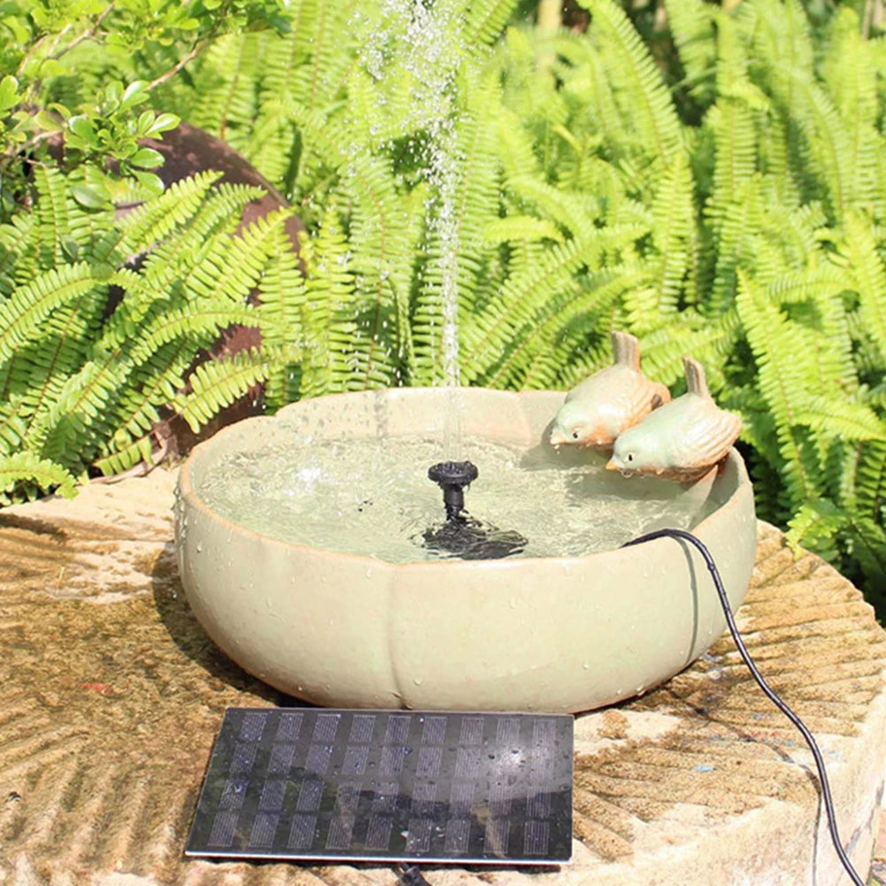 Solar Water Fountain Pump With Nozzles, Pond, Garden, Pool, Aquarium