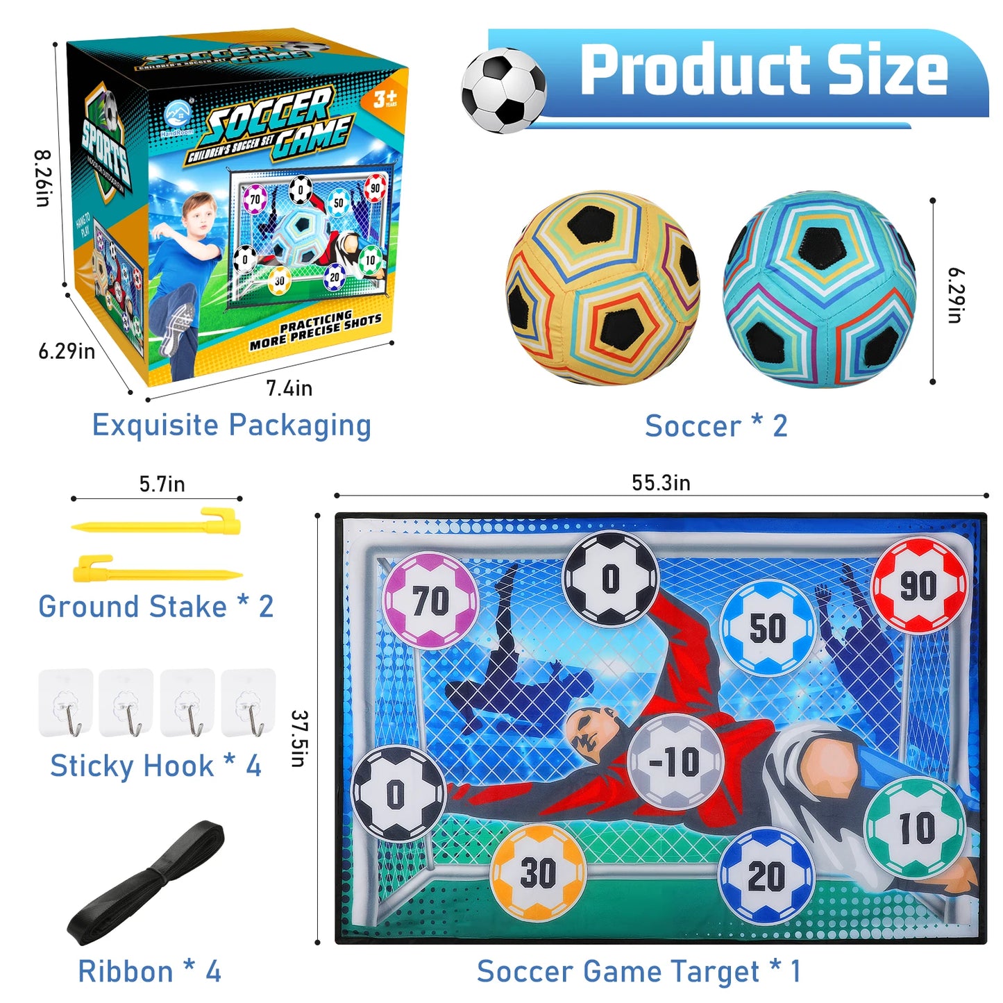 Kids Indoor/Outdoor Soccer Train Sport Game, Foldable