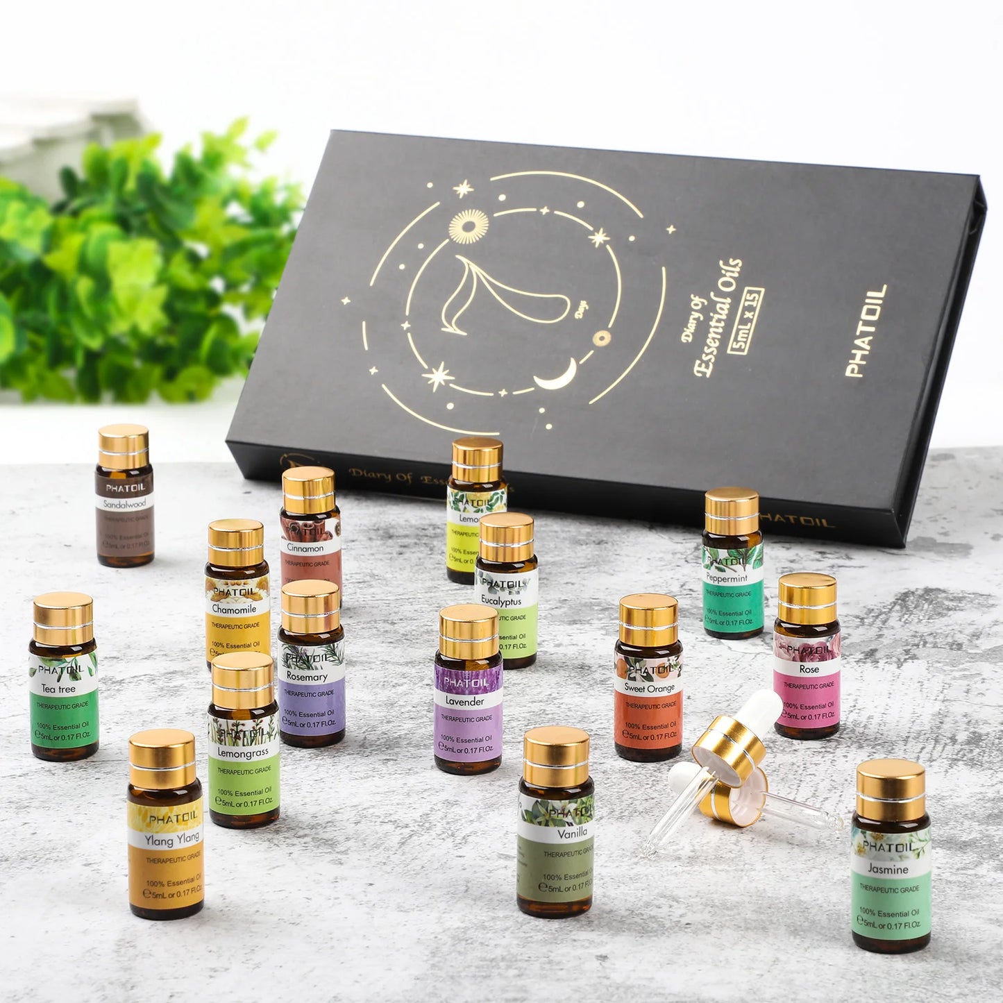 15pcs Essential Oils, Diffuser