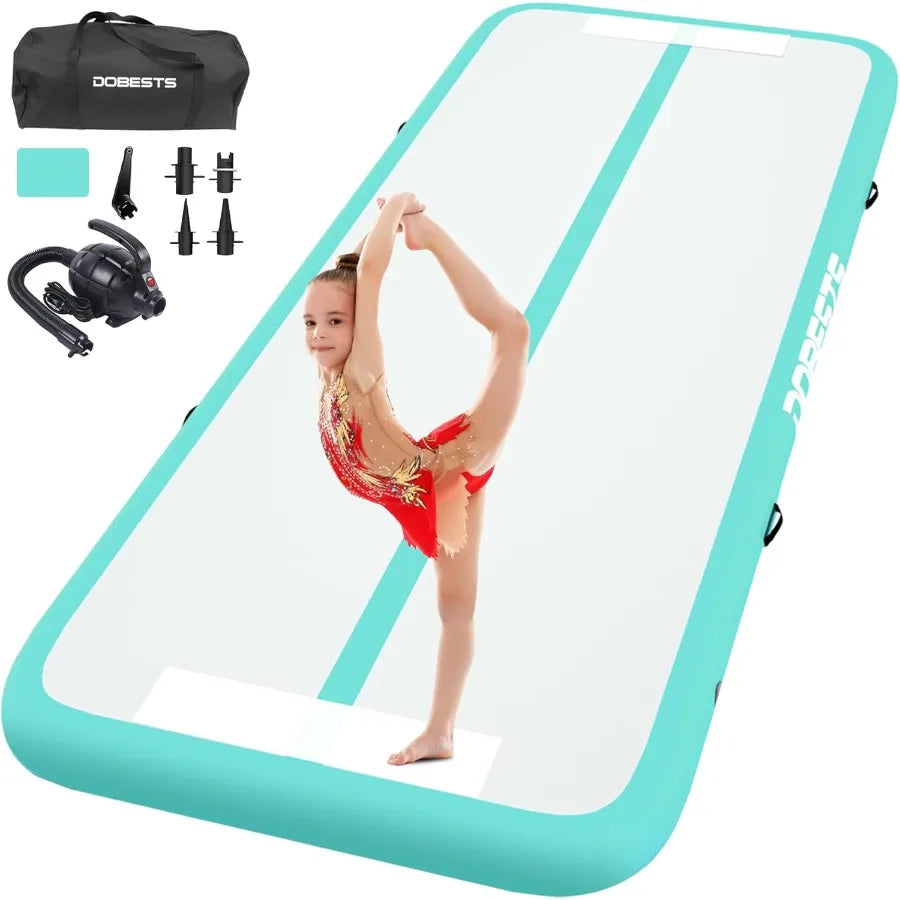 Inflatable Tumble Track Gymnastics Mat with Pump for Home Use Perfect for Cheerleading