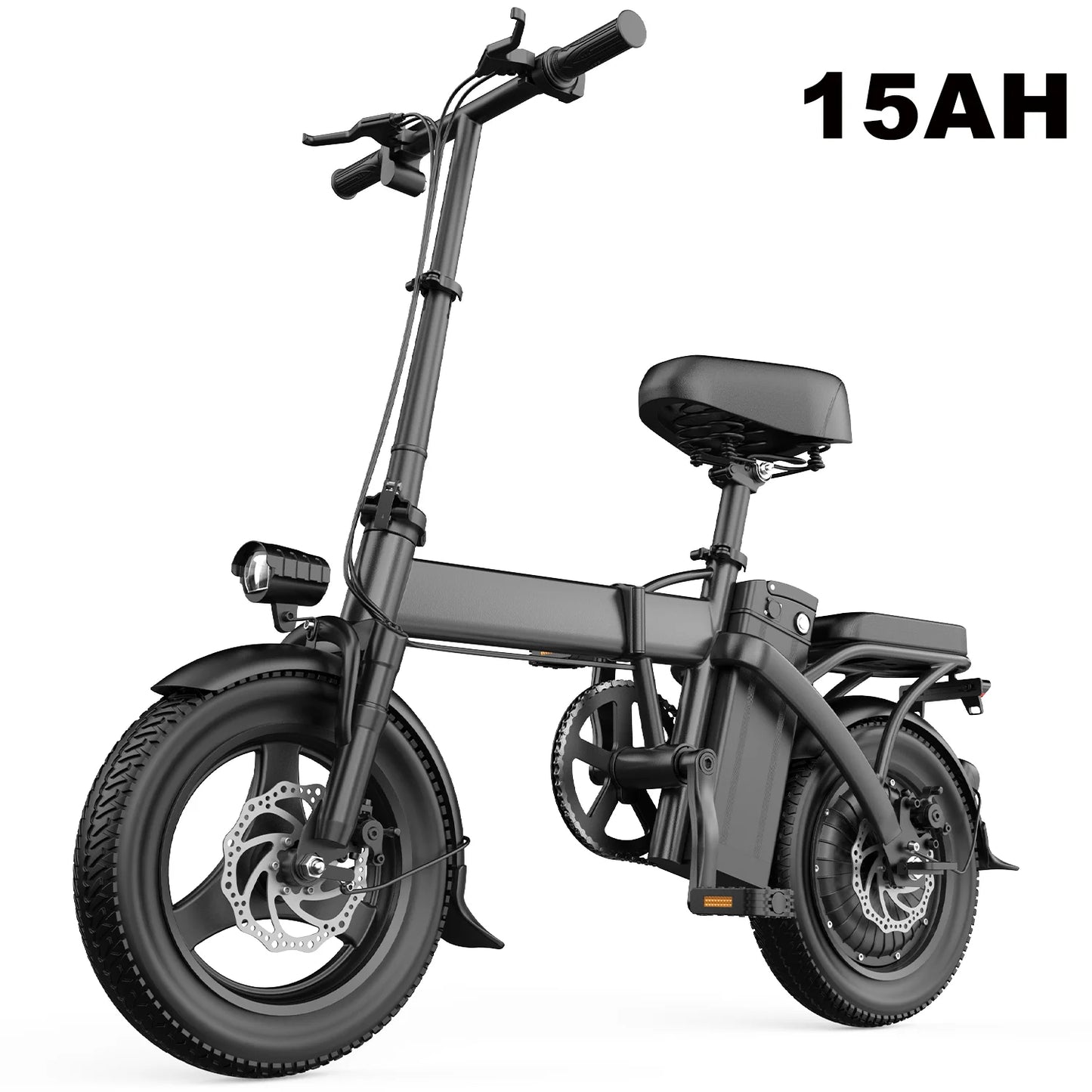 Electric Bike 750W Peak Motor 48V15AH Removable Lithium Battery Adult Foldable E Bike LCD Display 14-inch Tire Electric