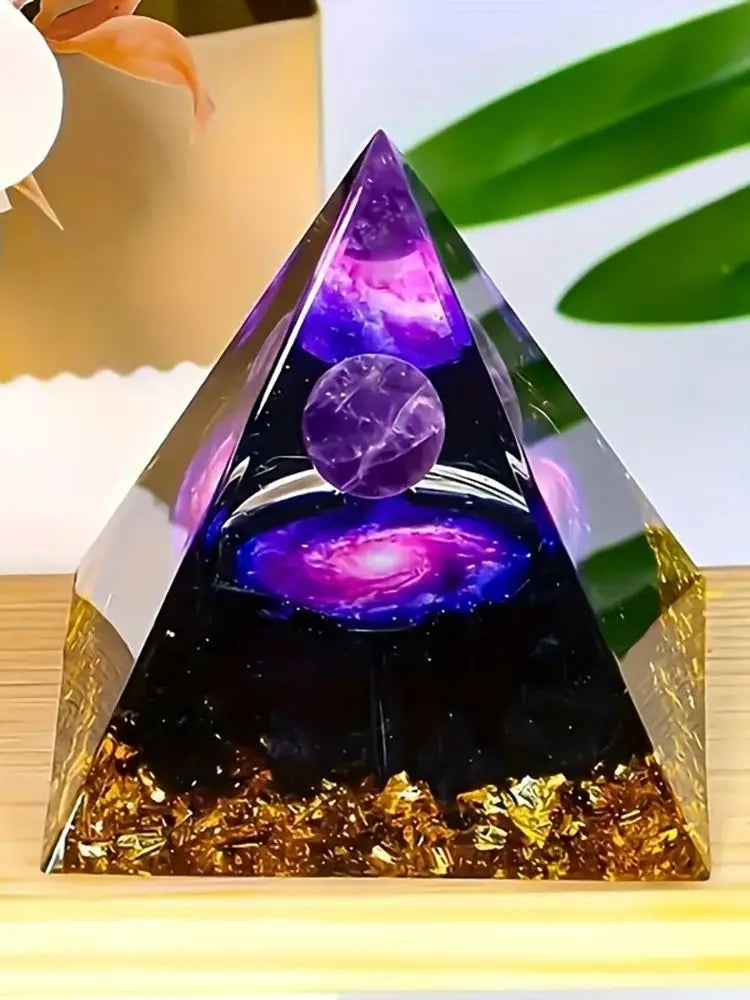 Relieve Stress, Attract Wealth, Our Homeopathic Amethyst Crystal Ball Pyramid, Raw Stone