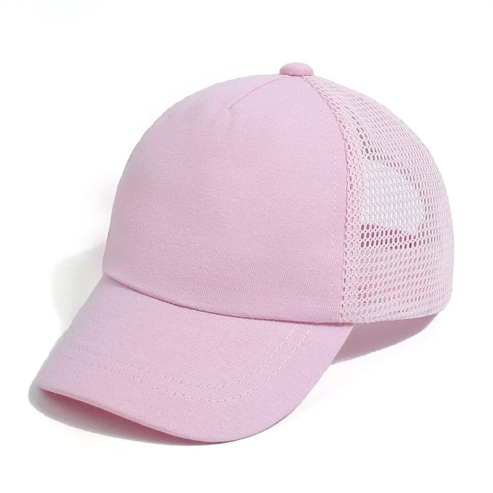 Kids, Solid Color, Curved Brim, Baseball Hat, Breathable