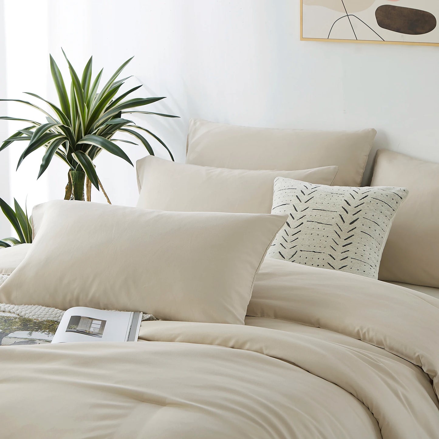 3PCS Solid Color Comforter Set, Soft, Breathable Bedding