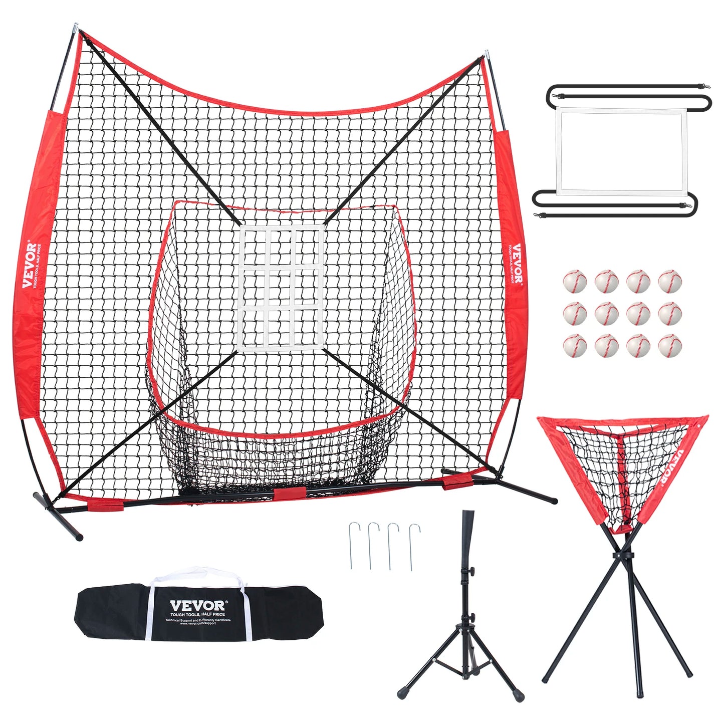 Baseball/Softball Practice Net, Portable, Hitting/Catching/Pitching, Backstop Equipment