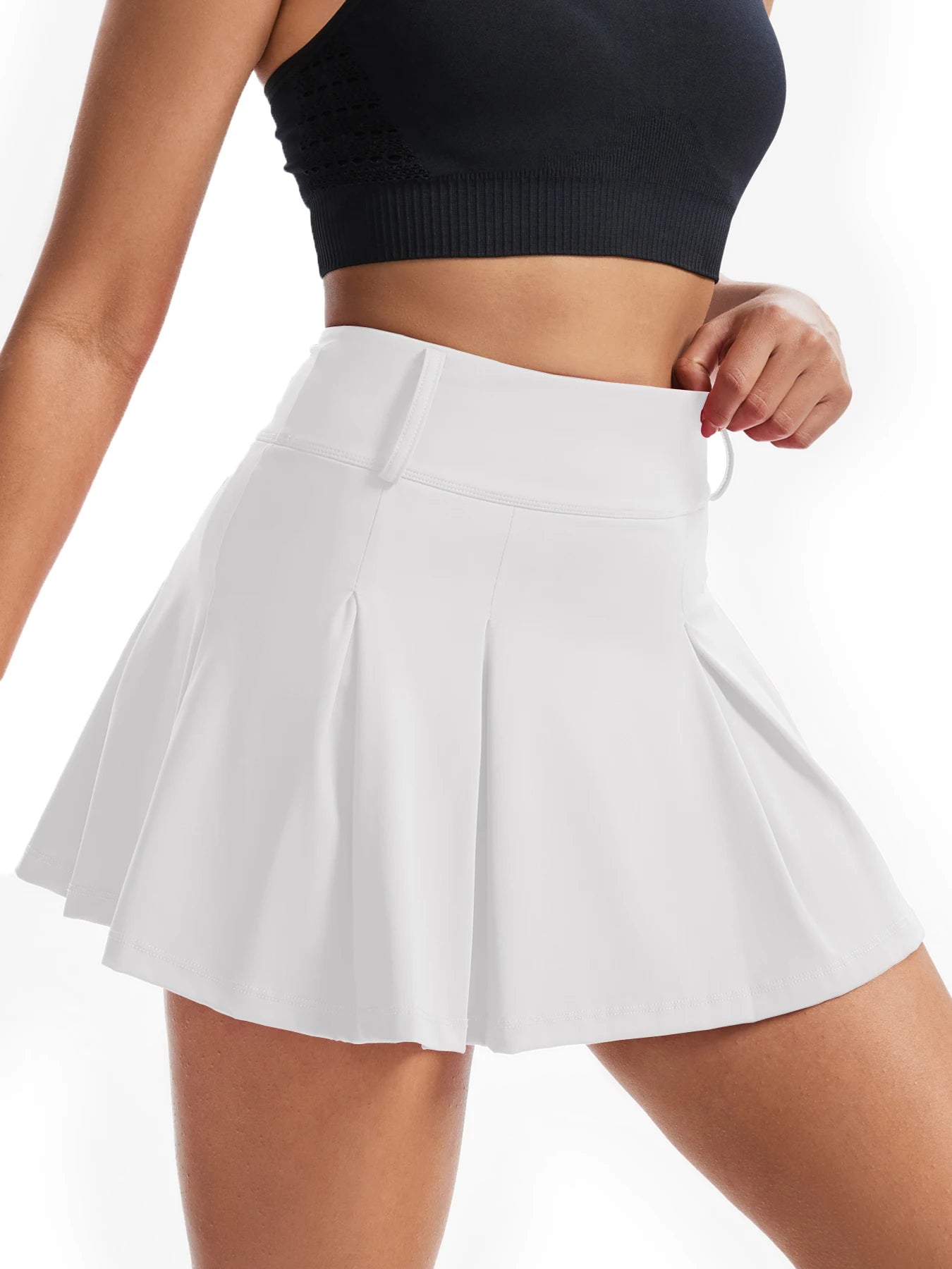 Women's High Waisted Two-In-One Sports Skirt, Pleated