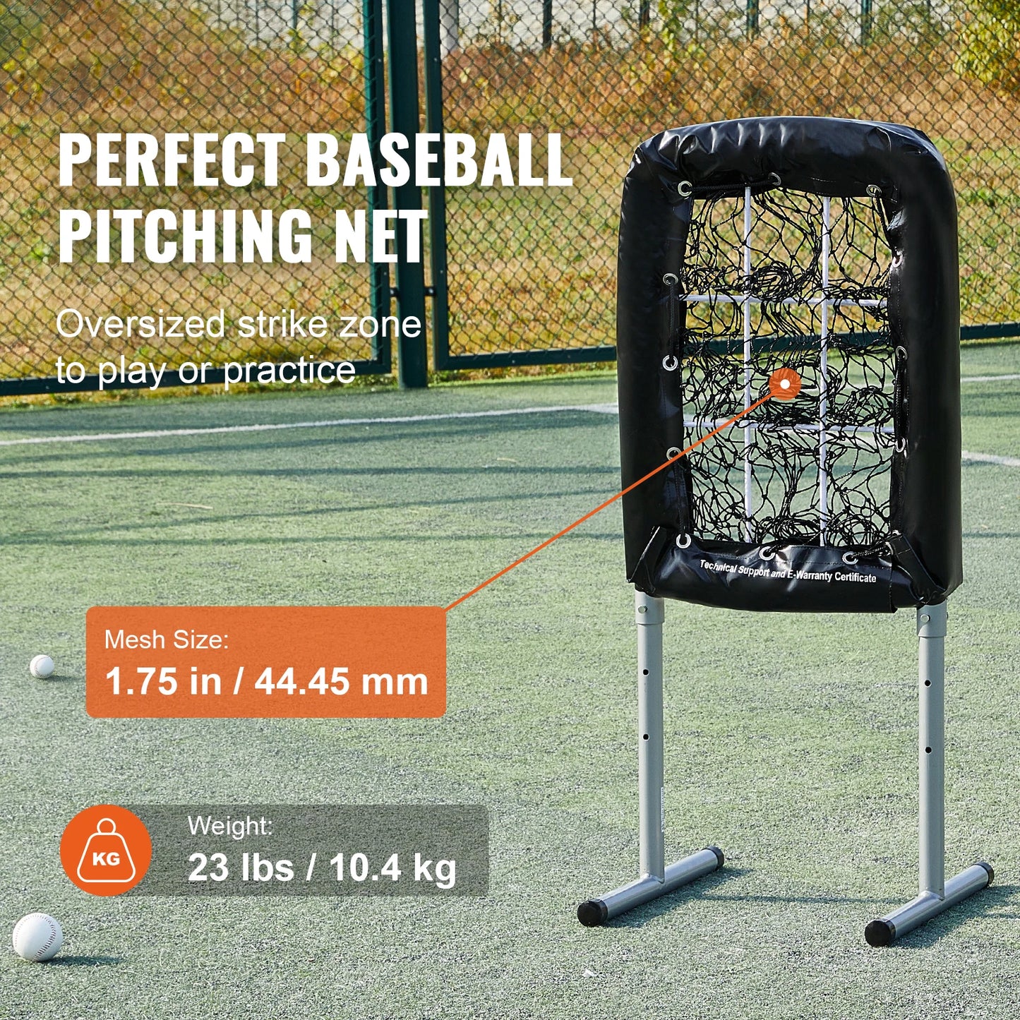 Baseball/Softball Training Net, Hitting/Pitching Practice, Height Adjustable