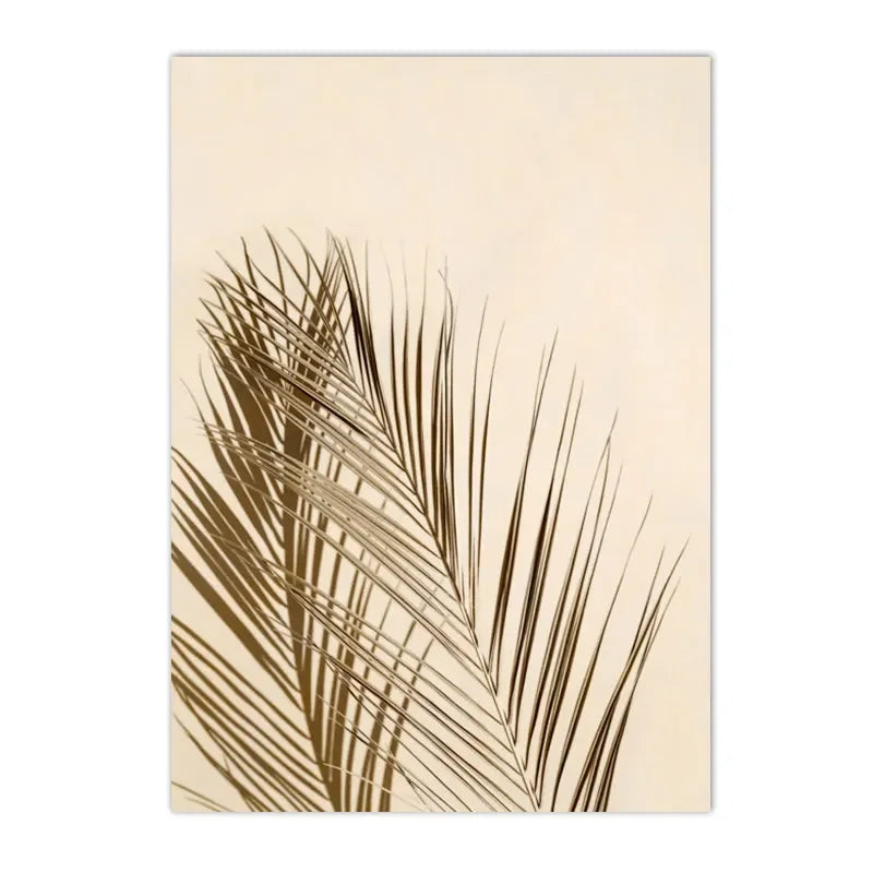 Sunset Sea Lake Boat Bridge Canvas Painting, Seagull Beach Poster, Beige Leaf Reed Wall Art Print