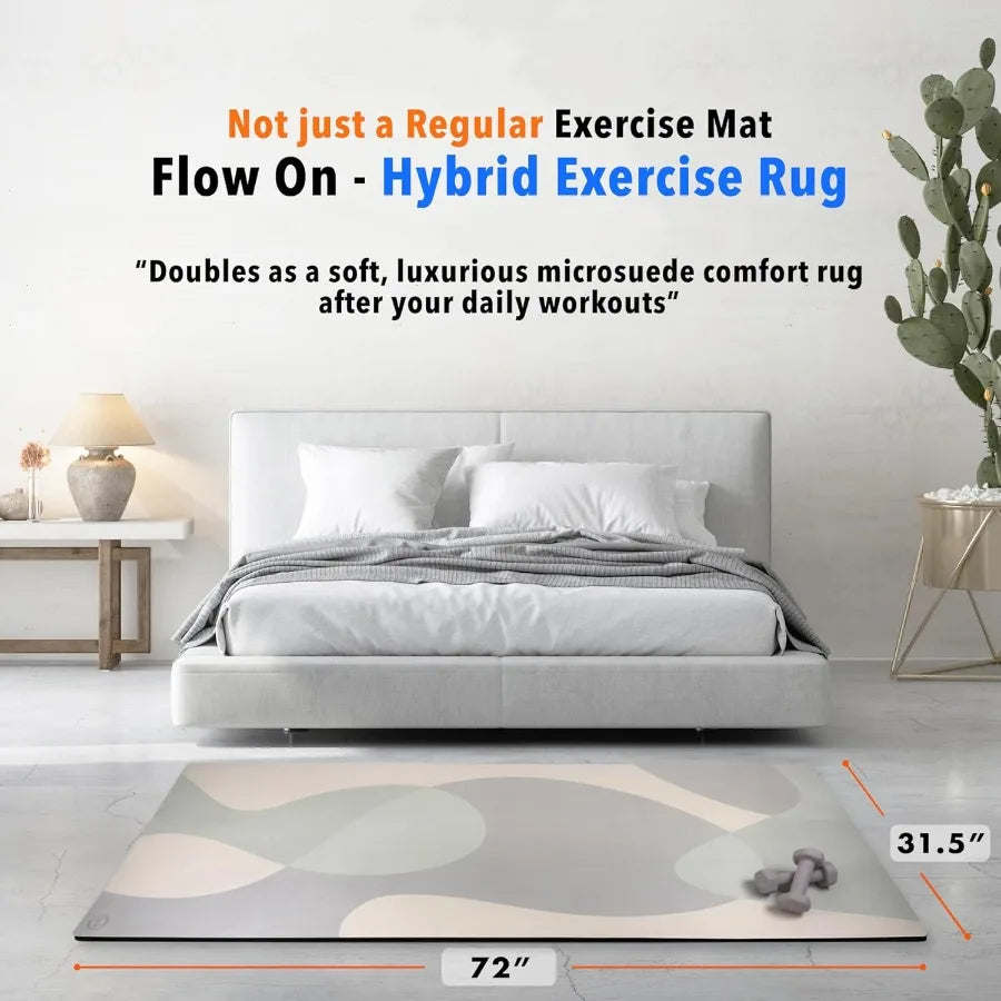 Home Exercise Rug, Extra Thick Yoga Mat, Non=Slip Suede Surface and Natural Rubber Base