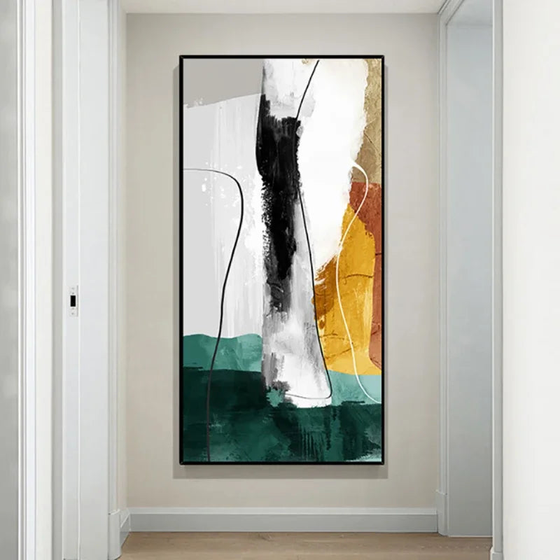 100% Hand Painted Oil Painting On Canvas, Porch Design, Abstract Modern Style, Wall Art