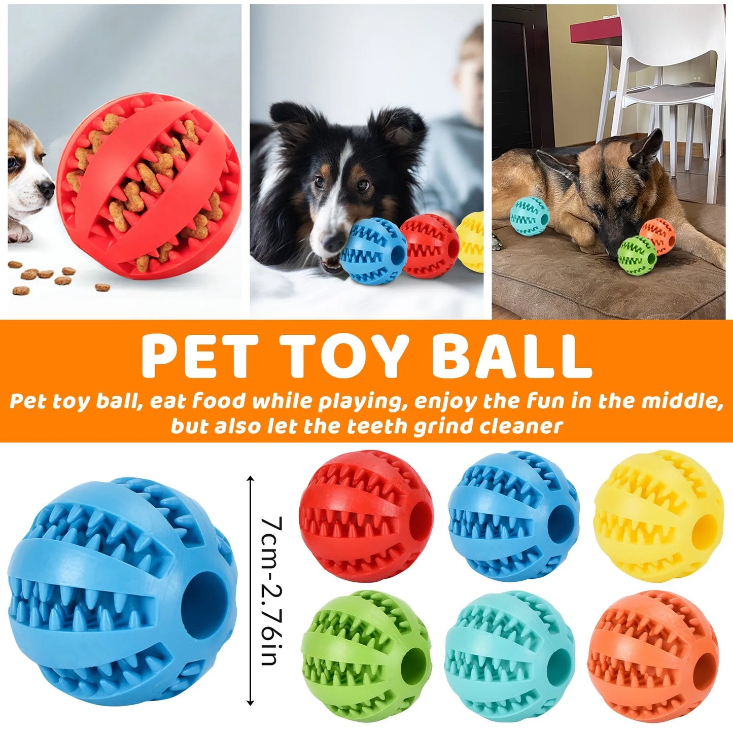 Pet Teeth Cleaning Prick Ball Decompression Elastic Rubber Ball