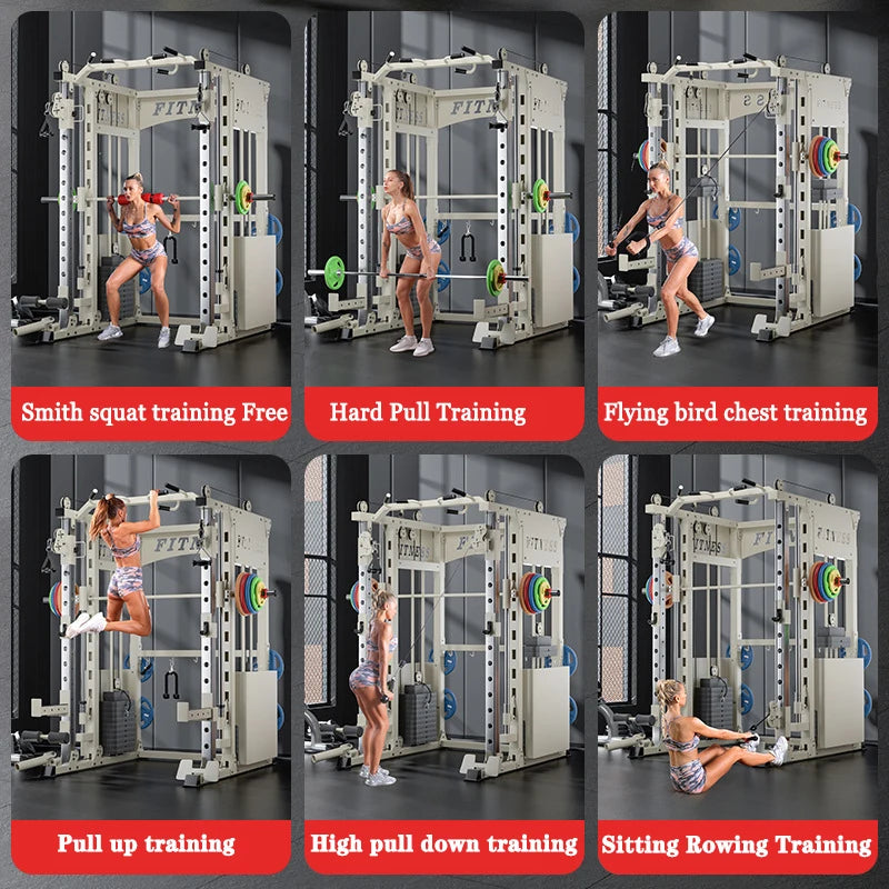 Gym Commercial Squat Gantry Multifunctional Comprehensive Trainer, Home Smith All-Round Training Large Equipment