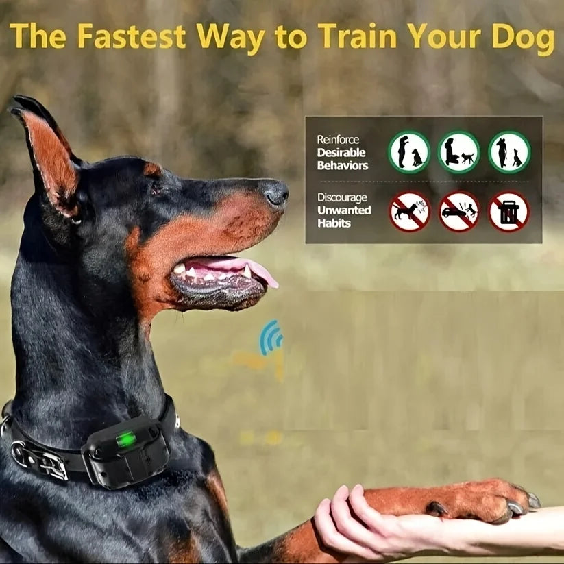 Electric Dog Training Collar, Rechargeable, Anti-Bark, Waterproof
