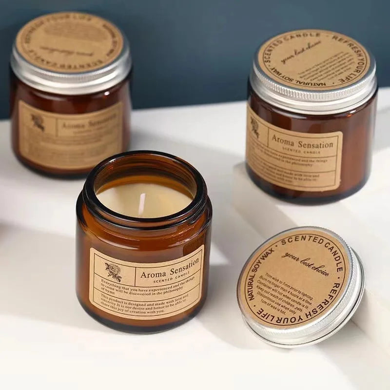 Aromatherapy, essential oil candle, smokeless, soybean, household fragrance