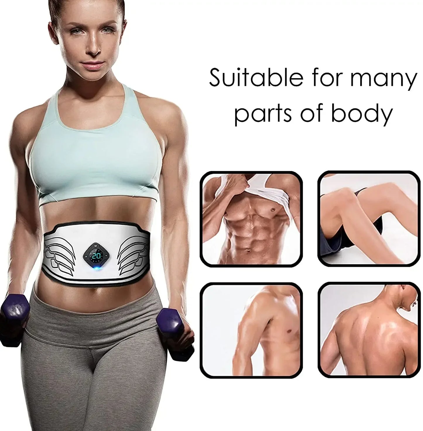 Muscle Stimulator, EMS Abdominal Belt Trainer, LCD Display, Body Slimming ,Belly