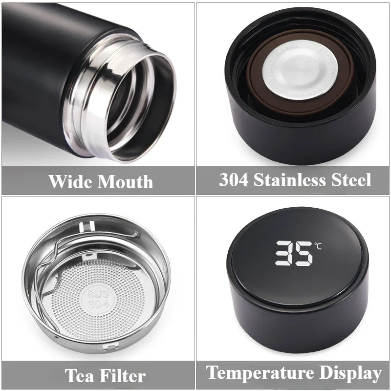 500Ml Thermos Bottle Smart Cup with LED Temperature Digital Display, Stainless Steel